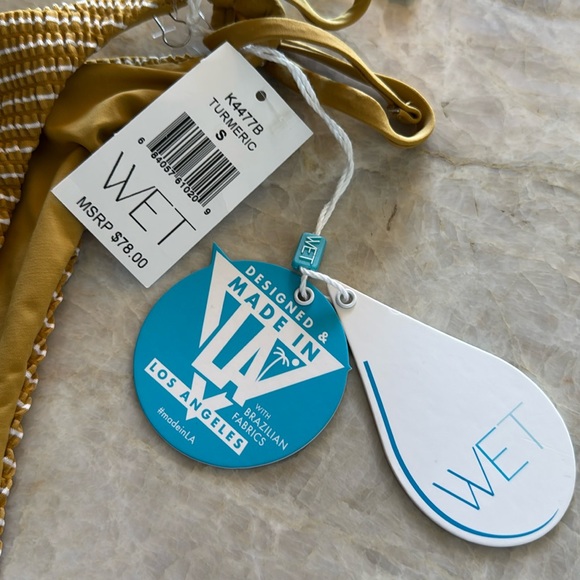 NWT WET Jade of The Sonora Collection Tie Bikini Bottoms Tumeric Retails $78 - Picture 12 of 13